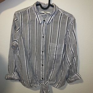 Madewell Tie Front Button Down